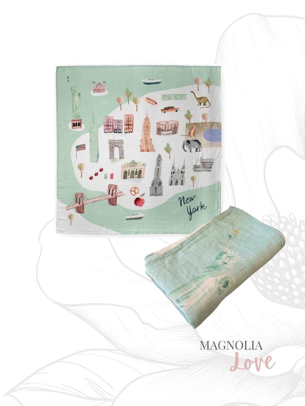 🗽 Loulou Lollipop New York City Kids Muslin Swaddle Baby Blanket NYC